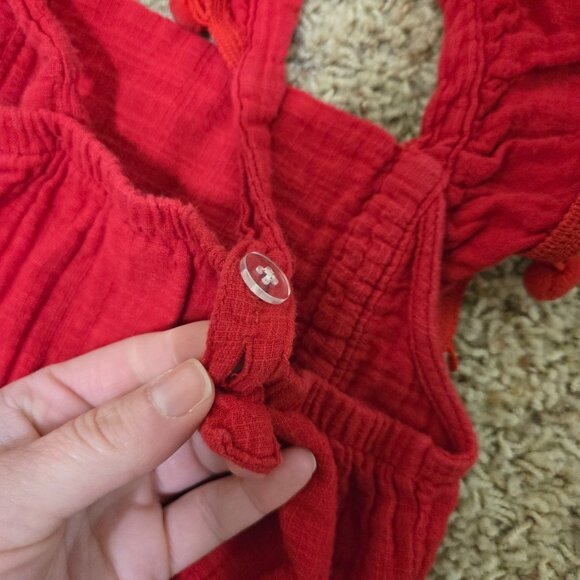 Wonder Nation Girls Red Romper w/Adjustable Straps Size S (6/6X) - Picture 3 of 5